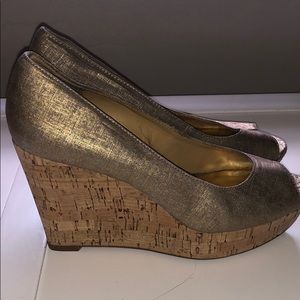 Nine West gold wedges- size 5.5